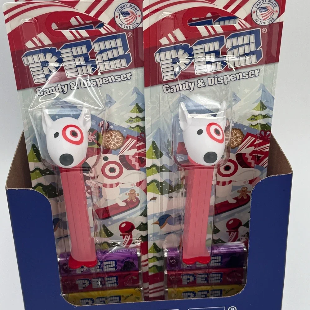 Pez Target Bullseye Dog Candy Dispenser 12 Count‎ Display Case NEW
